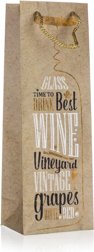 TIME TO DRINK palackos ajándéktáska 12 × 35 × 9 cm