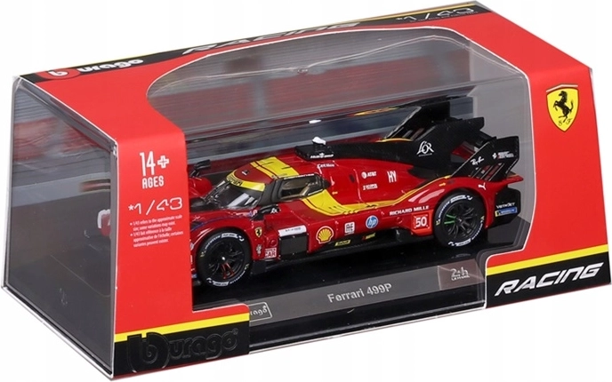 BBU gyűjtői modell Ferrari 499P piros, 50-es rajtszám, 1:43