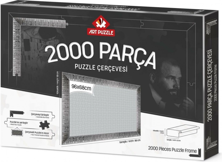 96x68 cm-es ezüst puzzle keret