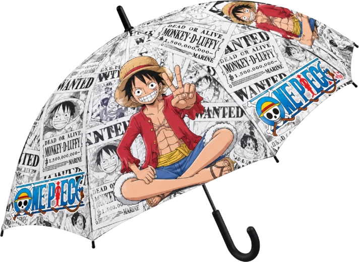 One Piece gyermek automata esernyő Luffy motívummal, 48,5 cm, fekete