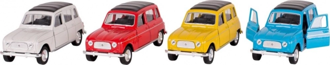 Sárga Renault 4 visszahúzós autó