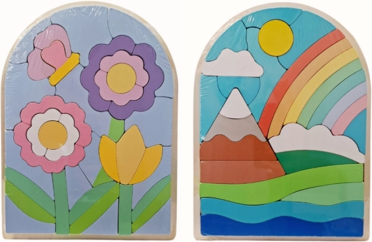 Fa puzzle színes képpel – 1 db