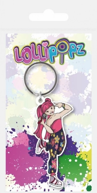 Gumírozott LOLLIPOPZ kulcstartó, rózsaszín