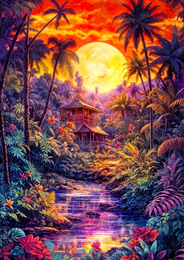 Enjoy puzzle Alkonyat a dzsungelben 1000 darabos