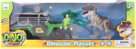 Elemes dinoszaurusszett terepjáróval és figurával