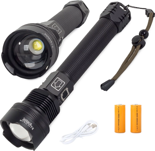 BAILONG taktikai LED zseblámpa CREE XHP70 zoommal, IPX5