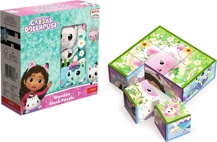 Gabby's Dollhouse fa kockakirakó puzzle