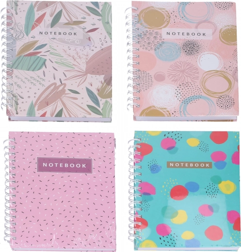 Spirálfüzet A5, vonalas, 100 oldal, vegyes minták