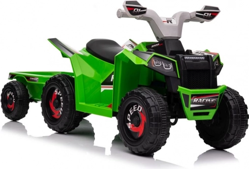 Zöld akkumulátoros négykerekű XMX630T utánfutóval