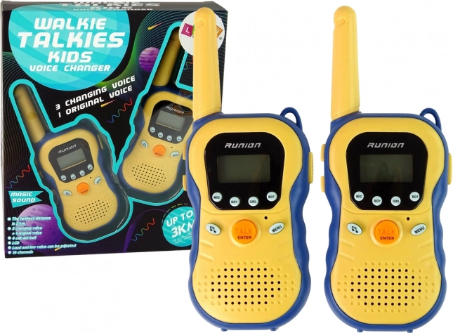 gyerek walkie-talkie hangváltoztatással, sárga (2 db)