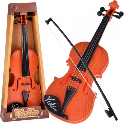 Műanyag hegedű vonóval gyerekeknek, 42 cm – sárga