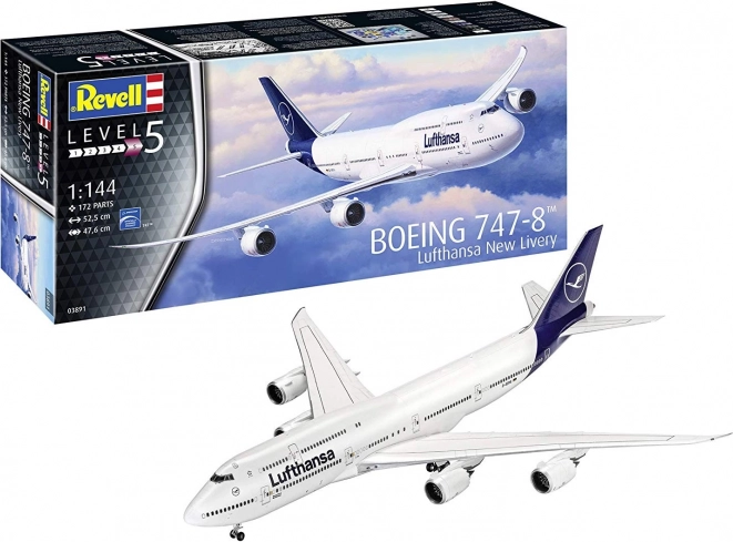 Műanyag repülőgép-modell Boeing 747-8 Lufthansa