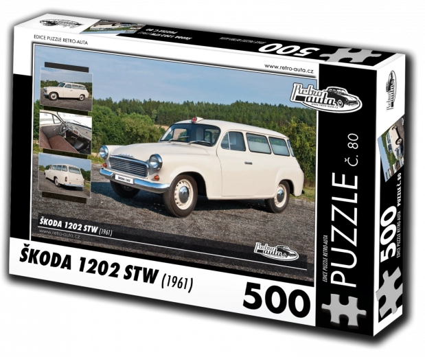 RETRO-AUTA puzzle Škoda 1202 STW mentőautó (1961) – 500 darab