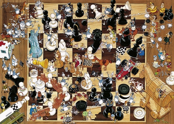 HEYE Puzzle Fekete vagy fehér Sakk 1000 darab