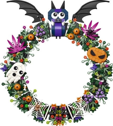 Dekoratív halloweeni koszorú felakasztáshoz
