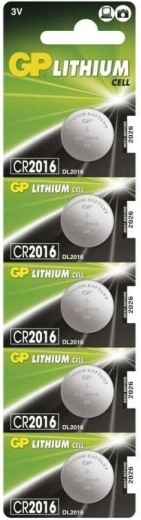 GP CR2016 lítium gombelem, 5 db