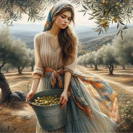 Gyémántszemes kirakó – lány kosárral 30 × 40 cm