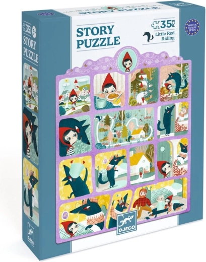 Piroska és a farkas történetes puzzle, 35 darab