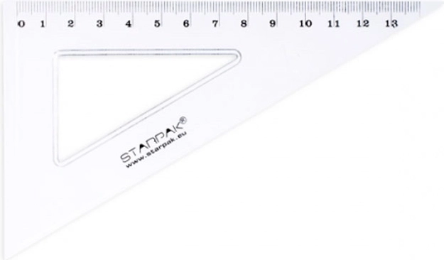 Háromszög vonalzó 13 cm