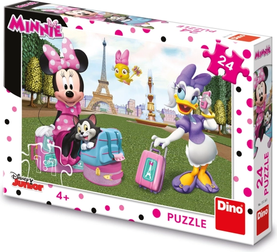 Puzzle Minnie és Daisy Párizsban 24 darabos