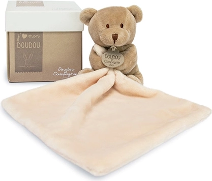 Doudou ajándékszett – maci plüsskendővel 10 cm