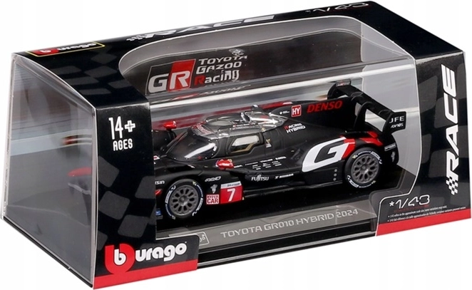 Bburago Toyota GR010 Hybrid #7 1:43 autómodell fekete – 1 db