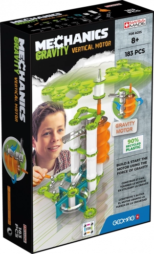 Geomag Mechanics Gravity RE függőleges motor – mágneses építőkészlet, 183 darab
