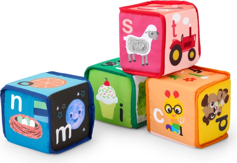 Baby Einstein textil építőkockák ábécé Alpha Stacks, 4 db