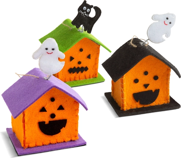 Halloween-i textil dekorációs házikó – 1 darab