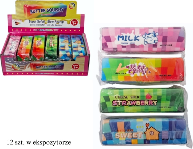 Stresszoldó nyomkodható squishy vajkocka formában – 1 db