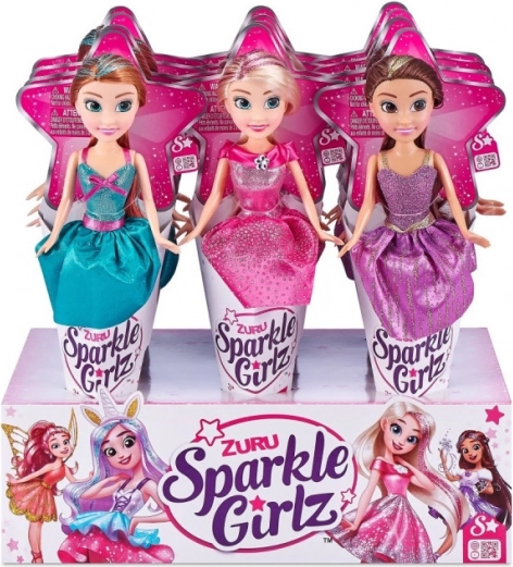 SPARKLE GIRLZ hercegnő baba ajándékkúpban 10,5" – display 12 db