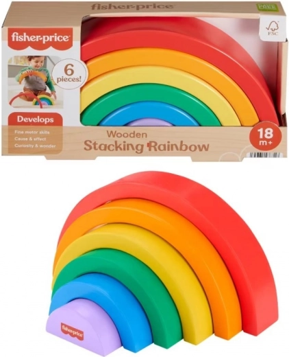 Fisher-Price fából készült rakásolható szivárvány gyerekeknek