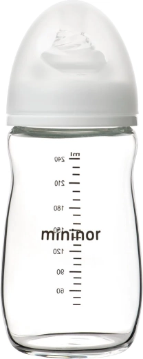Mininor üveg cumisüveg 240 ml 3 hó+