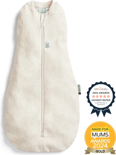 Ergopouch pólya és hálózsák 2 az 1-ben Cocoon, oatmeal marle, 0–3 hónap, 0,2 TOG