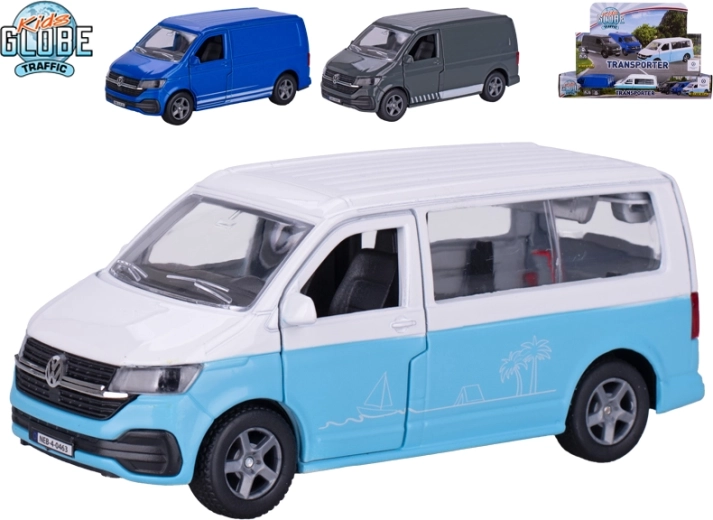 Kids Globe Traffic VW Transporter fém modell 13,5 cm visszahúzós meghajtással