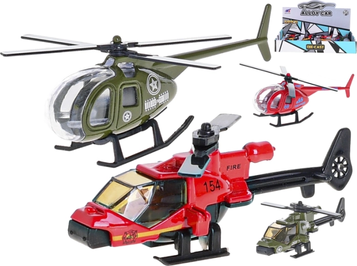 Fém helikopter 9 cm – tartós játék gyerekeknek
