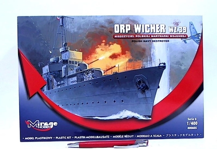 Mirage műanyag makett torpedóromboló ORP Wicher w.z.39 1:400