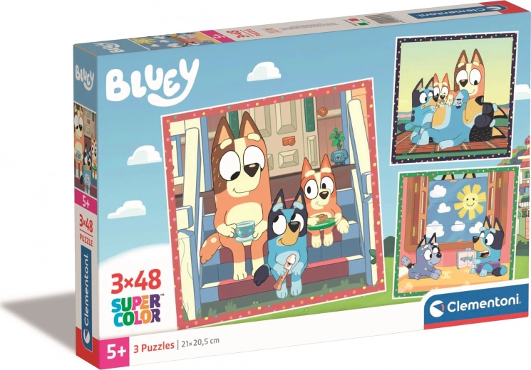 3x48 db-os Bluey négyzet alakú puzzle