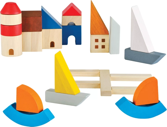 PlanToys fa építőjáték a tengerparton (27 darab)