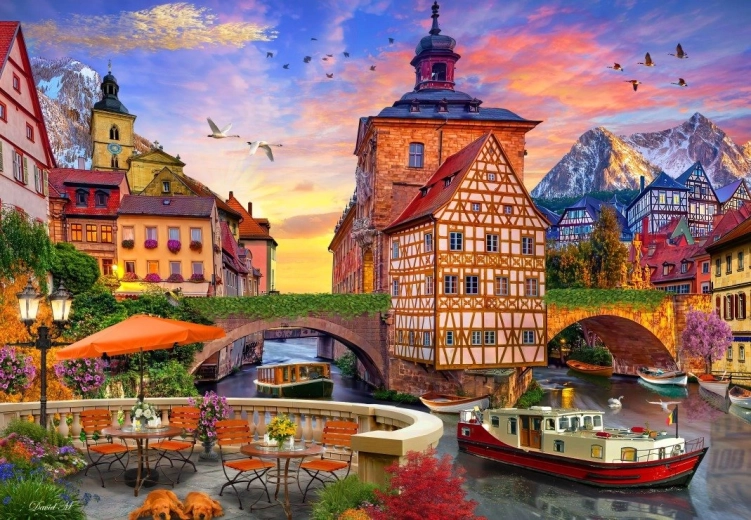 Puzzle Régi városháza Bambergben 1000 darab – BLUEBIRD