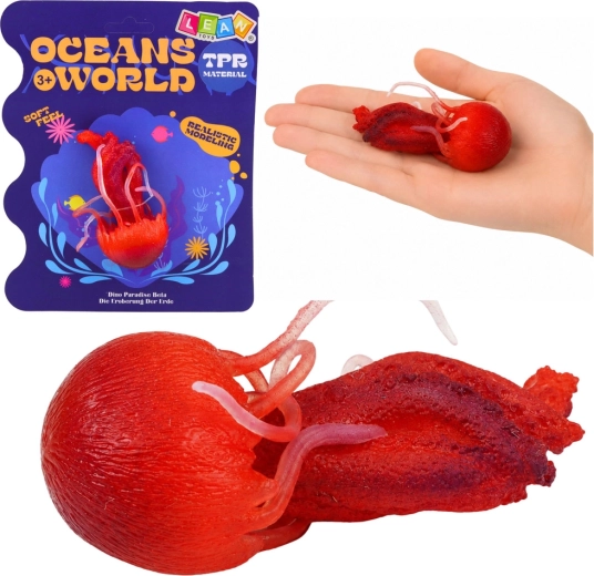 Medúza gumifigura – élethű tengeri állat 9 cm