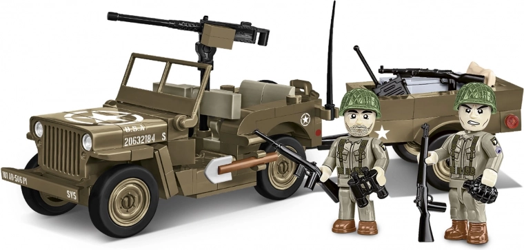 COBI építőkészlet Jeep WILLYS MB utánfutóval 1:35