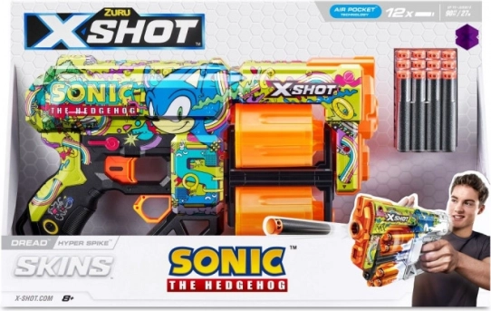 X-Shot Skins Dread Sonic – habszivacs nyílpuska, 12 darabos forgódobos tár