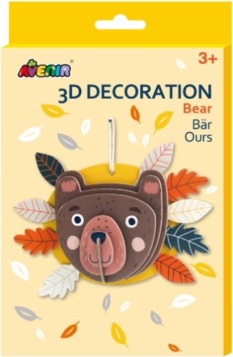 3D medvecka-függődísz – kreatív papírmakett