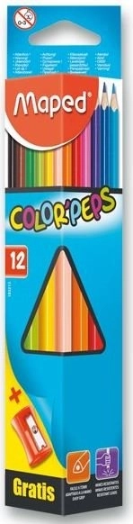 Háromszög alakú MAPED Color'Peps 12 db-os ceruzakészlet hegyezővel