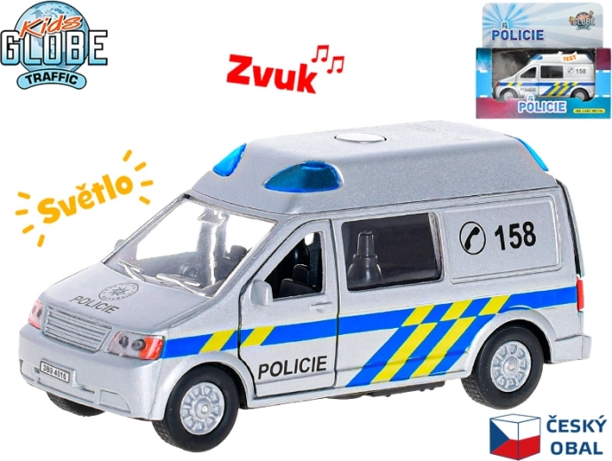 Kids Globe Traffic rendőrautó 13 cm fénnyel és hanggal
