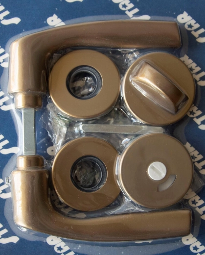 MONET ajtókilincs rozettával, WC, bronz elox