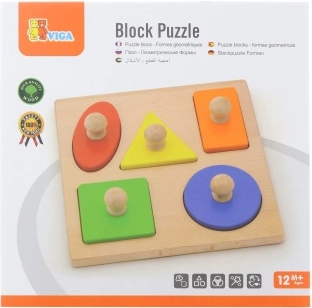 Fa betét geometriai formákkal