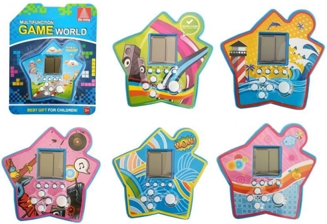 Zseb-elektronikus játék csillag alakban – Tetris, kék
