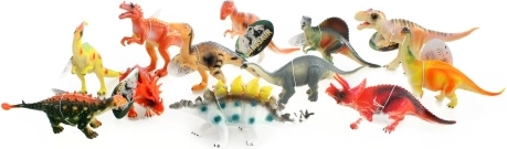 Kis gumis dinoszauruszok – 12 darabos készlet